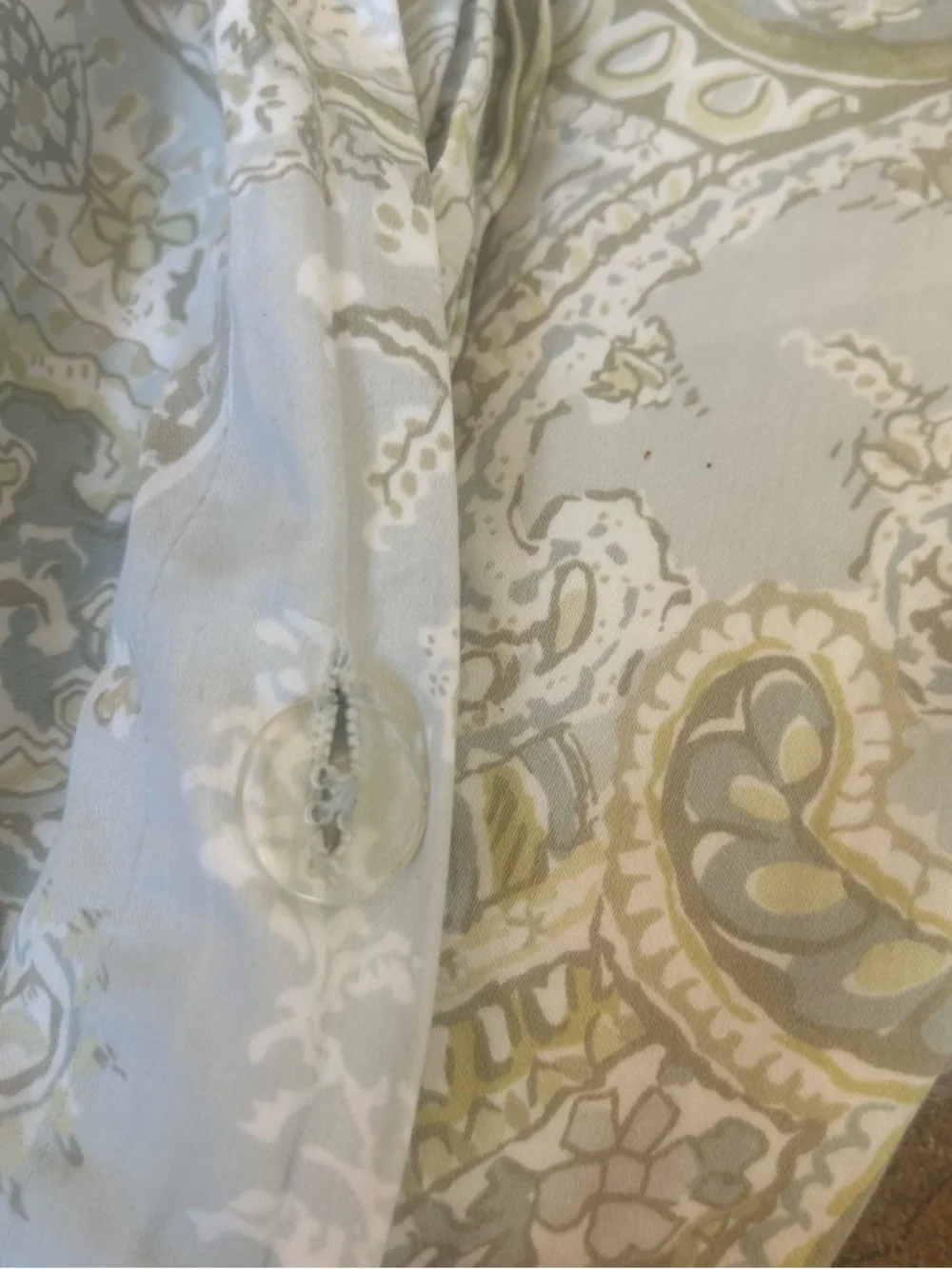 Pottery Barn Paisley Jacquard Duvet in Sage and Cream Full Queen Cotton Boho